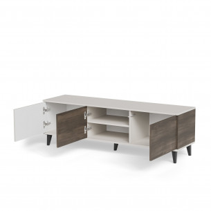 Szafka rvt na nóżkach Random II RTV-1 150x40cm kaszmir / orzech / czarny Halmar 2