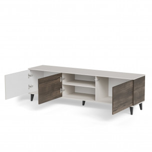 Szafka rtv na nóżkach Random II RTV-2 180x40cm kaszmir / orzech / czarny Halmar 2