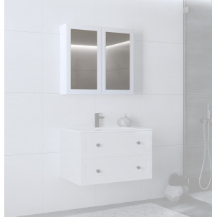 Lustro z szafką do łazienki Toreto 70x80cm białe Halmar