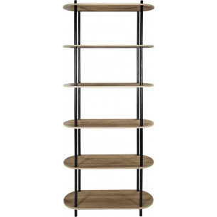 Regał stojący 6 półek Cobe 181x80cm naturalny / czarny Intesi