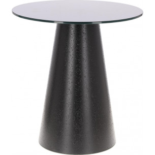 Stół okrągły fornirowany na jednej nodze Soleilo 60cm H62,5cm czarny Intesi