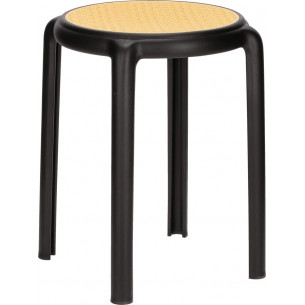 Stołek z tworzywa boho Zula 45cm czarny Intesi