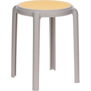 Stołek z tworzywa boho Zula 45cm szary Intesi
