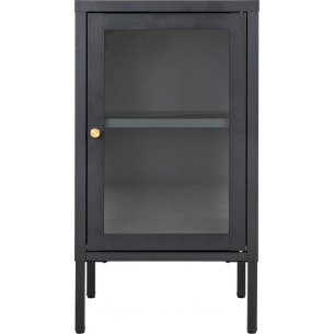 Szafka nocna metalowa z szybą Dalby 70x38cm czarna Intesi