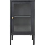 Szafka nocna metalowa z szybą Dalby 70x38cm czarna Intesi