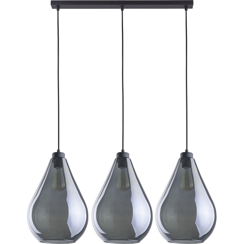 Designerska Lampa sufitowa szklana Fuente III Grafitowa TK Lighting nad stół.