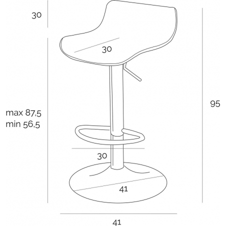 Bar One white adjustable bar stool Simplet