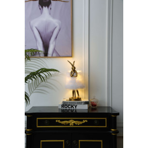 Lampa dla dzieci zajączek Flafi 65cm biało-złota Yaskr