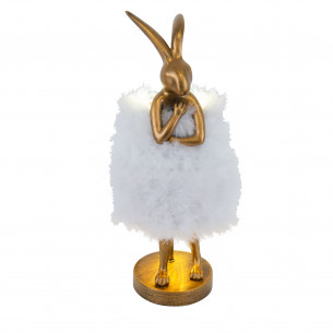 Lampa dla dzieci zajączek Flafi 38cm biało-złota Yaskr