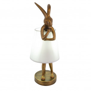 Lampa dla dzieci króliczek Haas 38cm biało-złota Yaskr