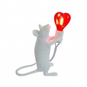 Lampa dziecięca myszka Gato biało-czerwona Yaskr