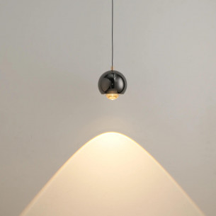 Lampa wisząca kula Aurenia LED 12cm czarny chrom / złoty polerowany Yaskr