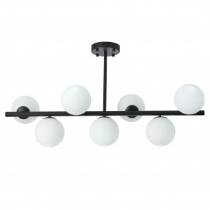 Lampa sufitowa 7 szklanych kul Bolti 101cm biały / czarny Yaskr