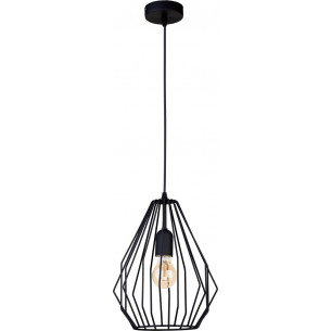 Stylowa Lampa wisząca druciana Brylant 24 Czarna TK Lighting do salonu, sypialni i przedpokoju.