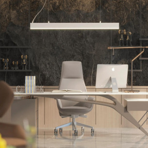 Lampa wisząca podłużna Sigi LED 3000K-4000K-6000K 43W 4906lm 120cm biała Yaskr 2