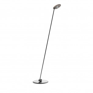 Lampa podłogowa ze ściemniaczem Solenia LED czarny / szczotkowane różowe złoto Yaskr