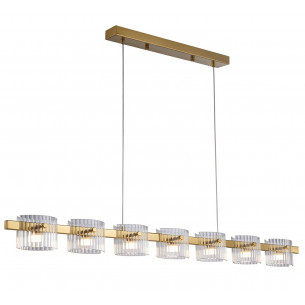 Lampa wisząca szklana podłużna Baccio LED 120cm przeźroczysto-złota Step Into Design