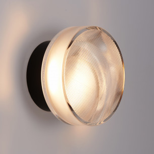 Kinkiet okrągły dekoracyjny Carmello LED 13,5cm transparentny / czarny Step Into Design
