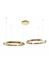 Lampa wisząca 2 ringi z pilotem Circle LED 60+80cm złoty połysk Step Into Design