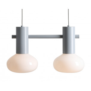Lampa wisząca szklana Flo Grey II 46cm opal / szary Aldex