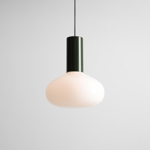 Lampa wisząca szklana Flo Moss 26cm opal / zielony Aldex