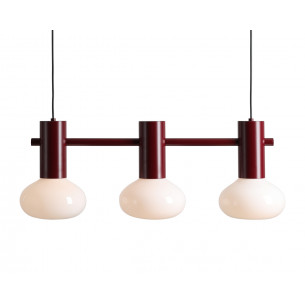 Lampa wisząca szklana Flo Ruby III 75cm opal / bordowy Aldex