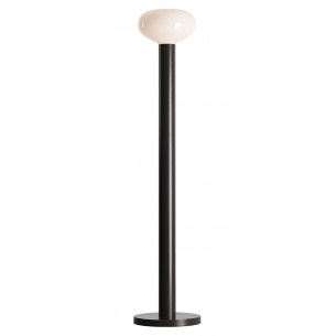 Lampa podłogowa szklana Flo Mokka 26cm H138cm opal / brązowy Aldex