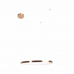 Lampa wisząca ring ściemniana Cayenne LED 60cm miedź szczotkowana / różowe złoto MaxLight