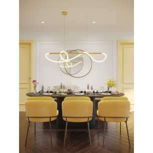 Lampa wisząca podłużna nowoczesna Laguna LED 120cm złota Maxlight 2