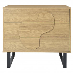 Komoda z 3 szufladami Calypso 120x35cm dąb / czarny Intesi