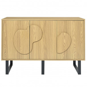 Komoda z półkami Calypso 120x35cm dąb / czarny Intesi