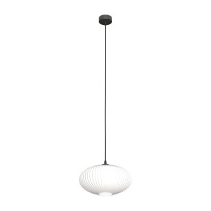 Lampa szklana z ryflowanym kloszem Coco 30cm opal Emibig