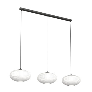 Lampa szklana z ryflowanymi kloszami Coco III 115cm opal Emibig