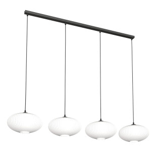 Lampa szklana z ryflowanymi kloszami Coco IV 140cm opal Emibig