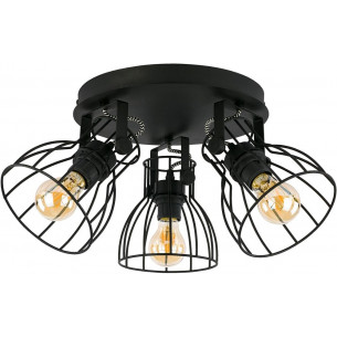 Alano III black wire ceiling spotlight with 3 lights TK Lighting