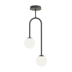 Lampa sufitowa szklane kule Atria II 29cm opal / czarny  Emibig