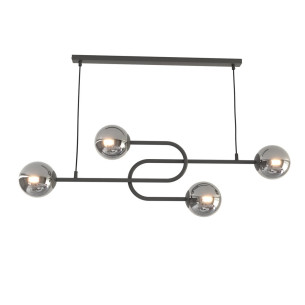 Lampa wisząca 4 szklane kule Atria 105cm grafit lustrzany / czarny Emibig