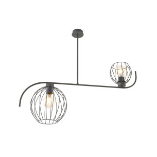 Lampa sufitowa 2 druciane kule Echo 80cm czarna Emibig