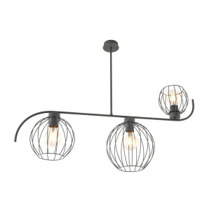 Lampa sufitowa 3 druciane kule Echo 90cm czarna Emibig