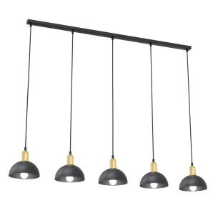 Lampa wisząca 5 punktowa na listwie Moto V 116cm czarno-złota Emibig