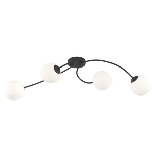 Plafon szklany kule Vibra IV 110cm opal / czarny Emibig