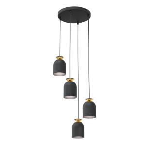Lampa wisząca 4 punktowa Target 30cm czarno-złota Emibig