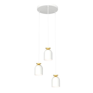 Lampa wisząca potrójna Target 30cm biało-złota Emibig
