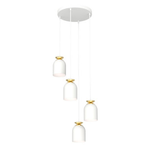 Lampa wisząca 4 punktowa Target 30cm biało-złota Emibig