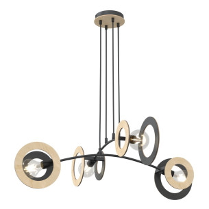 Lampa wisząca Skiva IV sklejka / czarny Emibig