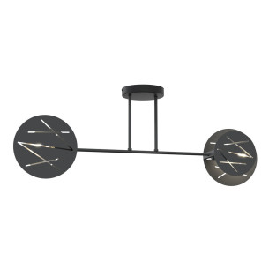 Lampa sufitowa metalowa z ażurowymi kloszami Frick II czarny Emibig