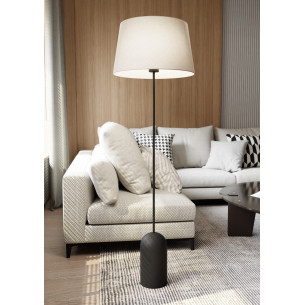Lampa podłogowa z abażurem Pearl 44cm H150cm beżowo-czarna Emibig