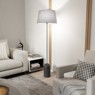 Lampa podłogowa z abażurem Pearl 44cm H150cm szaro-czarna Emibig
