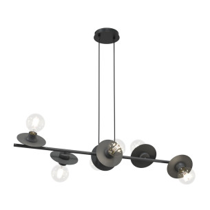 Lampa wisząca podłużna żarówki Token VI 100cm czarna Emibig