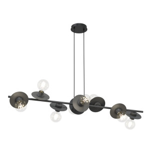 Lampa wisząca podłużna żarówki Token VIII 120cm czarna Emibig